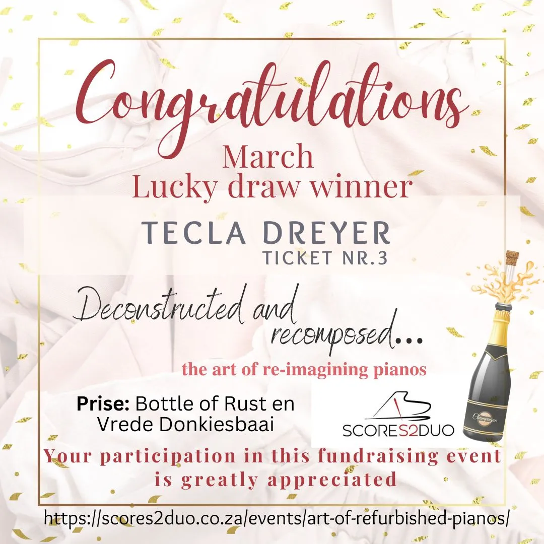 A poster for the winner of the lucky draw